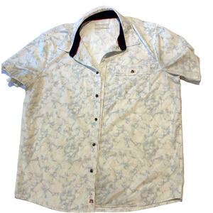Avalanche Mens Button Shirt Woven XL Stretch Wicking Outdoor MARBLE WHITE‎ BLUE